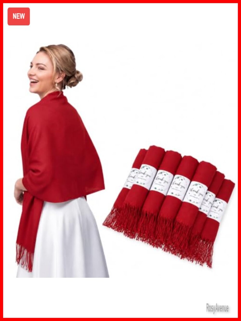 Wedding Shawl Wraps 50 Pack Polyester Cotton Tassel Gift Scarves